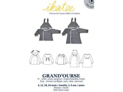Französische Papier-Schnittmuster Ikatee - Jacke GRAND'OURSE - Kleinkinder