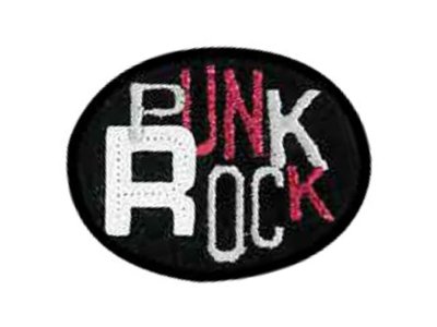 Applikation zum Aufbügeln ca. 6,5 cm x 5 cm - Punk/Rock - schwarz
