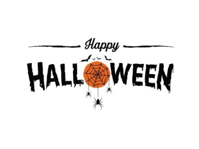 Transfer-Applikation zum Aufbügeln ca. 23,0 cm x 11,3 cm - Halloween Schriftzug