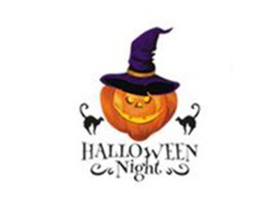 Transfer-Applikation Halloween zum Aufbügeln ca. 6,0 cm x 7,5 cm - Halloween Night Katzen