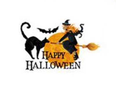 Transfer-Applikation Halloween zum Aufbügeln ca. 8,0 cm x 6,0 cm - Happy Halloween
