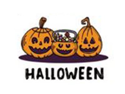 Transfer-Applikation Halloween zum Aufbügeln ca. 6,5 cm x 5,0 cm - Halloween Kürbisse 