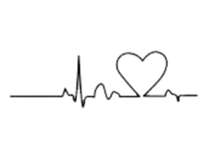Transfer-Applikation zum Aufbügeln ca. 8,8 cm  x 28,0 cm - langer Herzschlag - schwarz