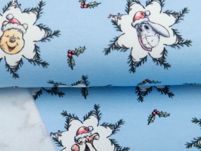 Sweat French Terry Disney Winnie the Pooh Christmas Collection - Puuh unterm Mistelzweig - blau