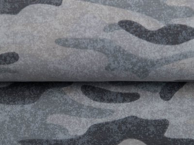 Leicht angerauter Sweat - Camouflage - grau