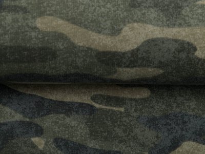 Leicht angerauter Sweat - Camouflage - olive