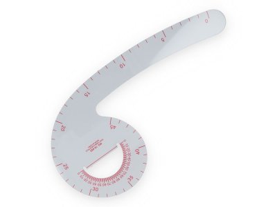 Kurvenlineal aus Kunststoff für Armloch und Armkugel ca. 45 cm - transparent 