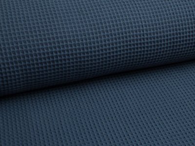 Waffelpiqué Baumwolle uni navy