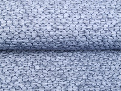 Jacquard Rautenstepper Melange Circly - 3D Kreise - meliert blau