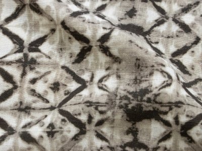 Viskose Leinen Digitaldruck Shibori Tie Dye - Abstarktes Kreuz-Muster - natur