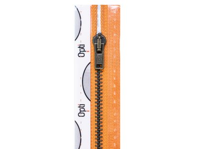 Reißverschluss Opti M40 Werra Antik golden nicht-teilbar 16 cm - orange