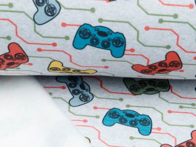 Alpenfleece Digitaldruck Melange - Game Controller - meliert grau