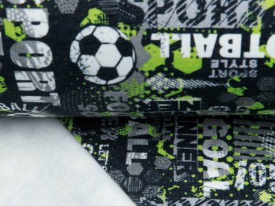 Alpenfleece Digitaldruck - Go! Fußball Go! - dunkles grau