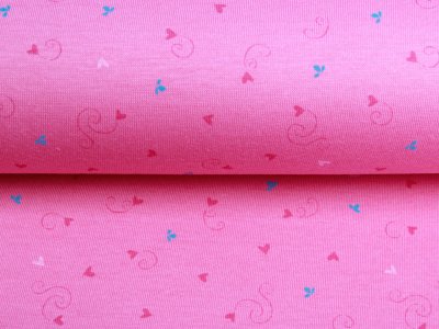 Jersey - romantische mini Herzen - rosa