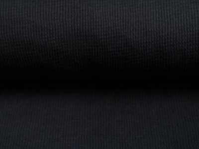 Jersey Waffelstrick - mini Waffeloptik - uni schwarz