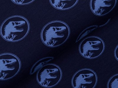 Jersey Digitaldruck Jurassic World - Dinos im Kreis - dunkles blau
