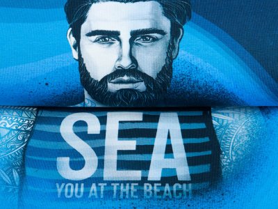 Jersey Swafing California by Thorsten Berger PANEL ca. 85 cm x 160 cm - Beach-Boy - dunkles blau