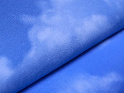 Sweat French Terry Swafing PANEL ca. 65 cm x 150 cm Cloudy Sky by lycklig design - Wolken am Himmel - blau