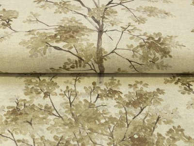 Canvas in Leinenoptik - rustikaler Baum - beige
