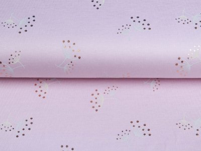 Jersey Cotton mit Foliendruck - Pusteblumen - rosa