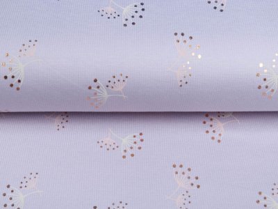 Jersey Cotton mit Foliendruck - Pusteblumen - lila
