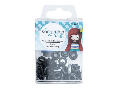 Ösen mit Scheiben - SB-Box 40 Stück/5 mm - brüniert