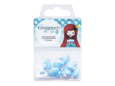 Kinderknöpfe 8 Stück - kleine Entchen - blau