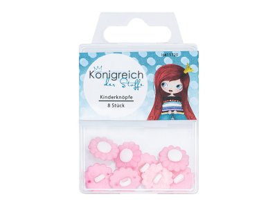 Kinderknöpfe 8 Stück - kleine Blümchen - rosa
