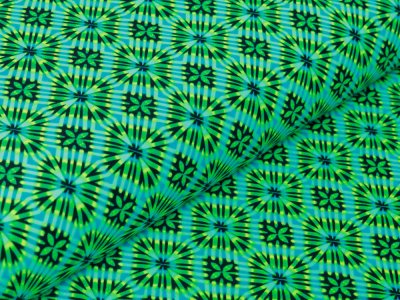 Bade- und Sportstoff - Kaleidoskopmuster - grün