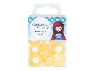 Kinderknöpfe 8 Stück - Sonnenblumen - gelb