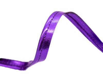 Paspelband Biese aus Kunstleder ca. 10 mm - metallic lila
