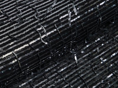 Netzstoff mit Pailletten - Streifen - schwarz