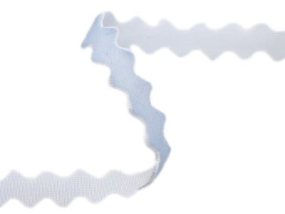 Zacken- Bogenlitze Velour/Samtband  ca. 12 mm - uni babyblau