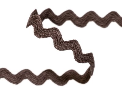 Bogenlitze Zackenlitze hochwertige Baumwolle - ca. 10 mm - uni braun