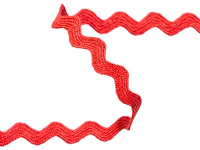 Bogenlitze Zackenlitze hochwertige Baumwolle - ca. 10 mm - uni rot