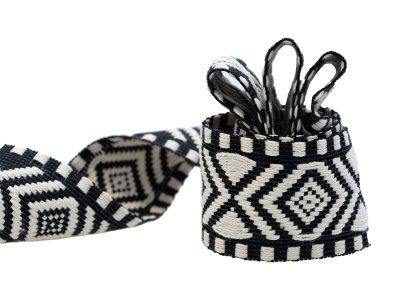 Gurtband Jacquard ca. 38 mm - Orientalisches-Muster - schwarz