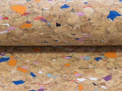 Kork Coupon 50 cm x 65 cm - buntes Konfetti