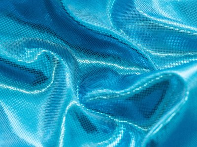 Jersey mit Foliendruck - funkelndes Hologramm Wabenmuster - türkis