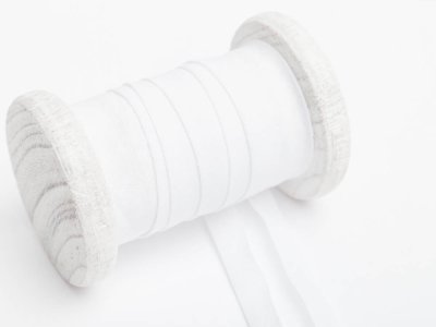 Einfassband/Schrägband Baumwolle kochfest - gefalzt 20mm breit - weiß