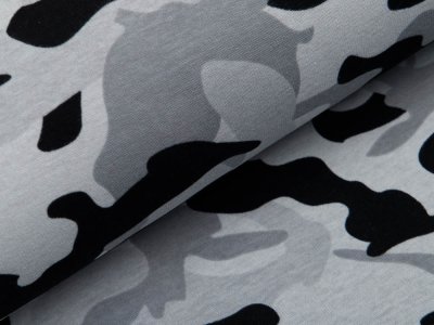 Angerauter Sweat - Camouflage - grau