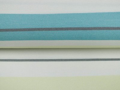 KDS Queen's Collection - Hochwertiger Jersey Viskose - Blockstreifen - weiß
