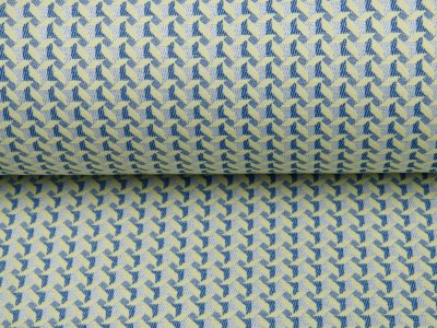 KDS Queen's Collection - Bengaline Jacquard - Windmühlenblätter - blau-gelb