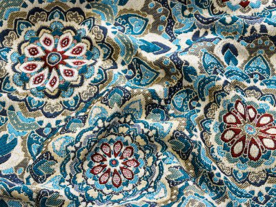 Jacquard Gobelin Dekostoff - Mandalastyle - petrol