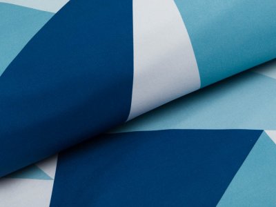 Softshell Jackenstoff Swafing Fiete - geometrische Muster - blau