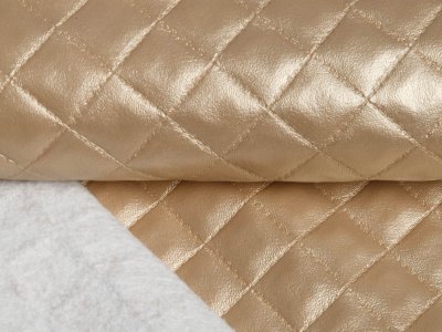 Kunstleder Swafing Alma - kleine Rauten - uni goldfarben