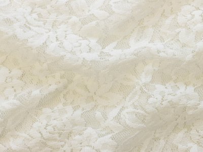 Hochwertige elastische Spitze - Rosenblüten - weiß