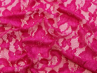 Hochwertige elastische Spitze - Blumenmuster - pink