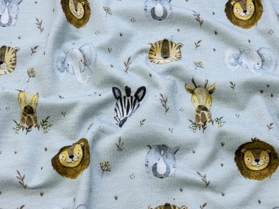 Jersey Swafing Animals by Christiane Zielinski - verschiedene Zootiere - blaugrau