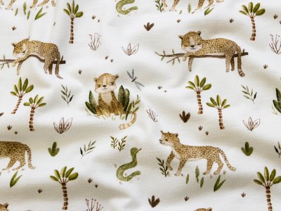Jersey Swafing Animals by Christiane Zielinski - süße Leopardenkinder - wollweiß