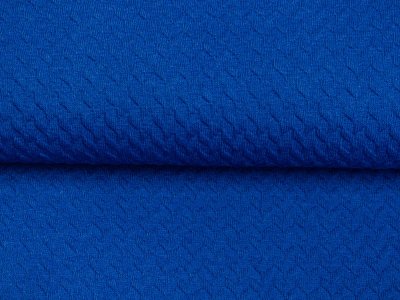 KDS Queen's Collections - Jersey Jacquard - Kreuzstich-Muster - blau